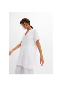 bonprix , Damen , Longtunika, Musselin Long-Tunika aus reiner Baumwolle , weiß , 44 , 44 , Longtunika aus Musselin für ein angenehmes Tragegefühl