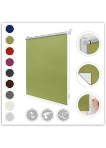 LICHTBLICK ORIGINAL, Seitenzugrollo &raquo;Klemmfix Hitzeschutz&laquo; verdunkelnd Perlreflex-beschichtet energiesparend ohne Bohren freih&auml;ngend mit 