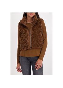 monari , Fellimitatweste, Regular fit mit Stehkragen , whisky , 40