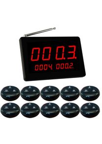 Restaurant Waiter Calling System Table Pager Caller 10pcs Vibration Bell Hookah 1 Host Receiver for Cafe Bar Customer Service
