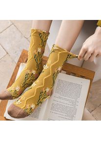 Harajuku Retro Floral Vintage Socks Woman Novelty Ethnic Elegant Cotton Casual Breathable Ladies Girls Dress Sox Autumn 2026