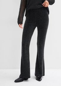 Flared legging met glitter - zwart - maat 40/42 (M) - bonprix