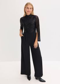 Jersey jumpsuit met pailletten - zwart - maat 44/46 (L) - bonprix