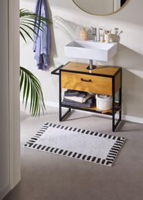 Badmat met minimalistisch design - zwart - maat 3 (badmat 60/100 cm) - met katoen - bonprix