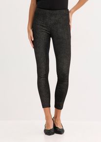 Glanzende legging van fluweel - zwart - maat 36/38 (S) - bonprix