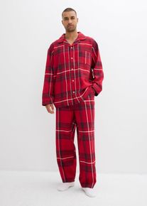Heren flanellen pyjama van zacht katoen met cadeauzakje - rood - maat 60/62 (XXL) - met katoen - bonprix