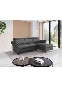 Sit & More Sit & More Ecksofa , Dunkelgrau , Textil , Ottomane rechts, L-Form , 253x166 cm , Goldenes M, Oeko-Tex® Standard 100, Made in Europe, DGM-Klimapakt , Rücken echt, Armteil links, Armteil rechts , Wohnzimmer, Sofas & Couches, Wohnlandschaften, Ecksofas