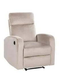Beliani Sessel Samtstoff taupe elektrisch verstellbar Verdal , Textil , 76x102x62 cm , Wohnzimmer, Sessel, Relaxsessel
