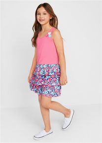 bonprix Vestido de punto con volante, rosa, 104/110