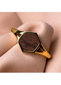 Holzkern Facade Ring Guld og Valn&oslash;d