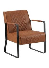 Mid.you Sessel , Cognac , Metall, Textil , Raute , 75x61x70 cm , Wohnzimmer, Sessel, Sonstige Sessel