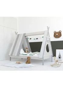 Livetastic Hausbett , Grau, Weiß , Holz , 90x200 cm , Babymöbel & Kindermöbel, Kinderzimmer & Jugendzimmer, Kinderbetten, Spielbetten