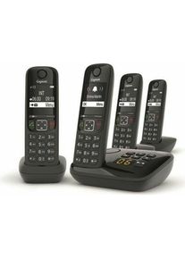 Gigaset AS690A Quattro, Telefon, Schwarz