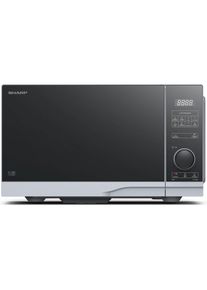 Sharp Mikrowellenherd PS254 sw, Mikrowelle, Silber