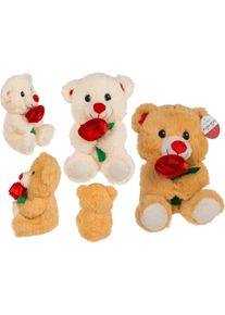 accentra Plüsch-Bär mit Rose (18 cm)