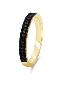 Brilio, Ring, Silver - Sparkling gold plated ring withack zircons RI058Y - Circuit: 60 mm, (60)