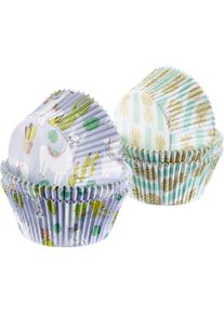 Westmark 80 Muffin Papier-Backförmchen, »Lama + Ananas«, Backform, Mehrfarbig