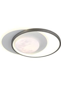 Globo, Wandleuchte + Deckenleuchte, Moon LED Deckenleuchte 30W Neutralweiss Schwarz Matt, Metall 8,3cm 41785