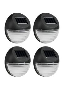 HI, Gartenbeleuchtung, 4er-Set Solar LED Wandleuchte & Zaunleuchte (IP44)