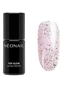 Neonail, Nagellack, Nonail UV Nail Polish Top Coat Gel UV Top Glow with Gold Flakes 72ml (Top Coat)