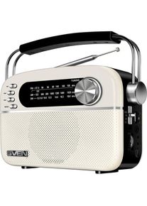 Sven Radio-Lautsprecher SRP-505, weiss (3W, Bluetooth, FM/AM/SW, USB, microSD, AUX, Batterie), Bluray Player + DVD Player, Weiss