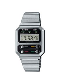 Casio, Armbanduhr, Vintage, Silber, (Digitaluhr, 33 mm)