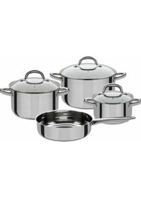 GSW Topfset MONTREAL 4-teilig INDUKTION, Pfanne + Kochtopf, Silber