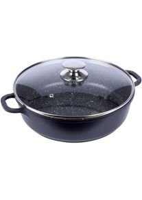 Orion GranitBratpfanne mit Glasdeckel28 cm, Pfanne + Kochtopf, Schwarz