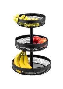eluno Obstetagere 3-St&ouml;ckig rund Metall schwarz , 42 cm , Geschirr, Schalen & Sch&uuml;sseln, Obstschalen