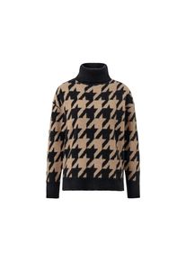 Tchibo - Strickpullover mit Hahnentritt-Jacquard - Damen - Gr. M - schwarz/jacquard