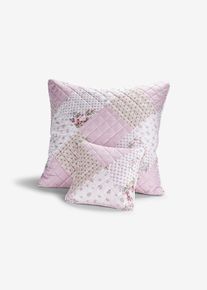 bonprix Cuvertură cu trandafiri, roz, pachet/2 bucăţi feţe de perne 40/40 cm