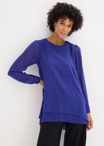Vokuhila Long-Tunika, blau, Gr&ouml;&szlig;e 42, bonprix
