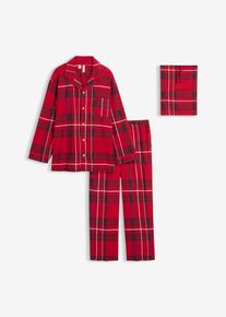Herren Flanell Pyjama aus weicher Baumwolle mit Geschenkbeutel, rot, Größe 48/50 (M), mit Baumwolle, bonprix