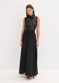 Maxikleid, schwarz, Gr&ouml;&szlig;e 52, bonprix