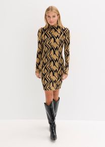 Figurbetontes Strickkleid mit Stehkragen, schwarz, Gr&ouml;&szlig;e 36/38 (S), bonprix