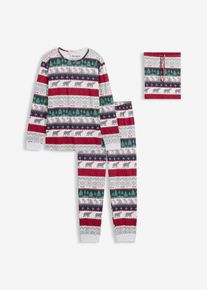 Herren Pyjama aus reiner Baumwolle mit Geschenktasche, weiß, Größe 44/46 (S), mit Baumwolle, bonprix