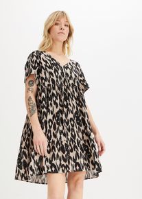 Tunika-Kleid aus fließender Viskose, schwarz, Größe 50, Viskose, bonprix