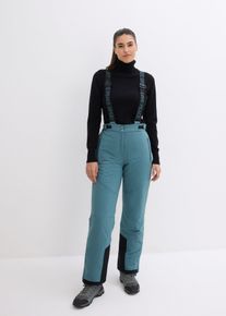 wasserdichte Ski Funktions-Thermohose mit abnehmbaren Tr&auml;gern, gr&uuml;n, Gr&ouml;&szlig;e 40, bonprix