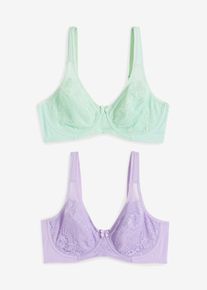 Minimizer-BH mit gepolsterten Trägern (2er Pack), grün, Größe 105G, bonprix