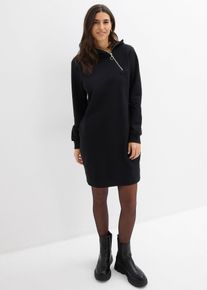 Sweatkleid aus Baumwoll-Mix, schwarz, Größe 40/42 (M), mit Baumwolle, bonprix