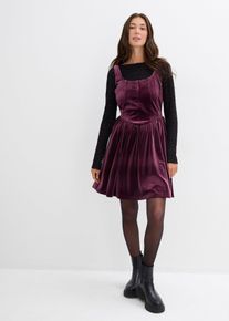 Corsagenkleid aus softem Samt, braun, Größe 44, Samt, bonprix