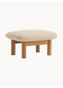 Audo Copenhagen Ottoman/Fodskammel Brasilia i Egetræ med Bouclé-betræk Beige B 74 x D 56 cm