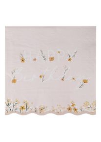 Ginger Ray 16 serviettes anniversaire mer de fleurs 16,5cm