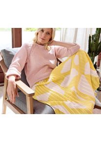 Tchibo - Spódnica plisowana z nadrukiem - dla pań - rozmiar 42 - kolor: żółty