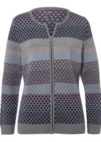 Dames Vest met ritssluiting, jacquard grijs gedessineerd Maat 50