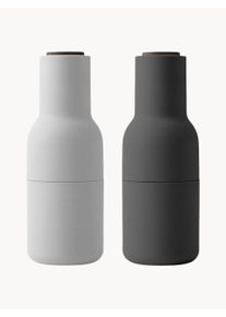 Audo Copenhagen Mlynčeky na soľ a korenie s vrchn&aacute;kmi z orechov&eacute;ho dreva Bottle Grinder, 2 ks Tmav&eacute; drevo, &Scaron;ed&aacute;, Biela Drevo, Keramika, Umel&aacute; hmota,