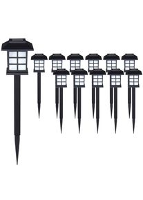 Monzana LED Solarlampen Set van 12 Zwart