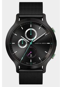 Men's Chronograph Watch - Black - Surgical Steel Case, Sapphire Glass, Mesh Strap - Date Display - 42mm , Quartz Movement by Ronda - Lilienthal Berlin