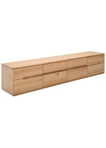 Mid.you Lowboard , Naturfarben , Holz, Holzwerkstoff , Eiche , furniert, massiv , 8 Schubladen , 200x40x40 cm , Holzmöbel, Wohnwände Holz, Lowboards