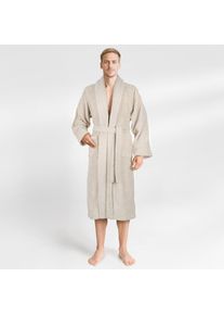 HAMMETEX , Herrenbademantel »hergestellt aus 100% Baumwolle – 380 g/m² Frottee, mit Taschen«, 1 Stk. , Beige , Obermaterial: 100% Baumwolle , M